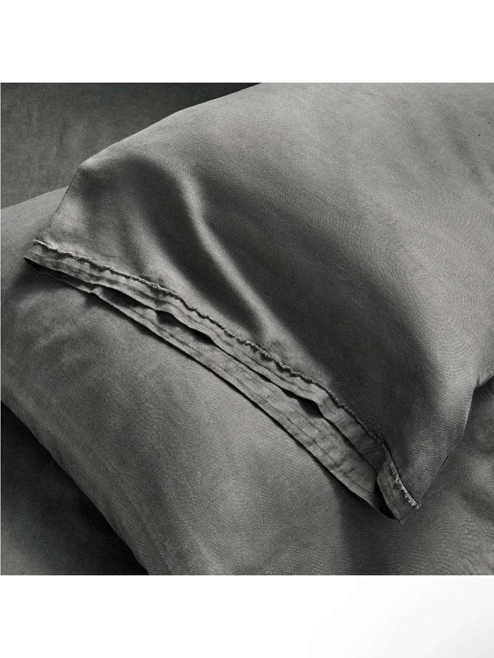 NWT King 100% Linen Sheet Set Dark Gray - Casaluna